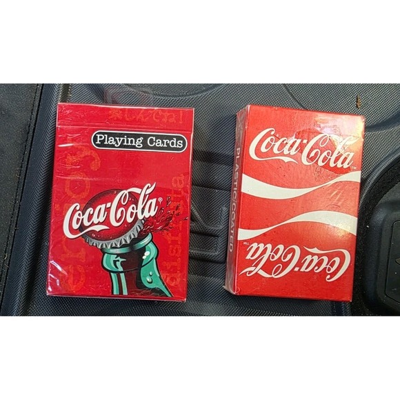 Coca-Cola Other - Vtg Coca Cola Playing Cards 2 Decks Sealed USPCC Dynamic Ribbon Bottle Cap Retro